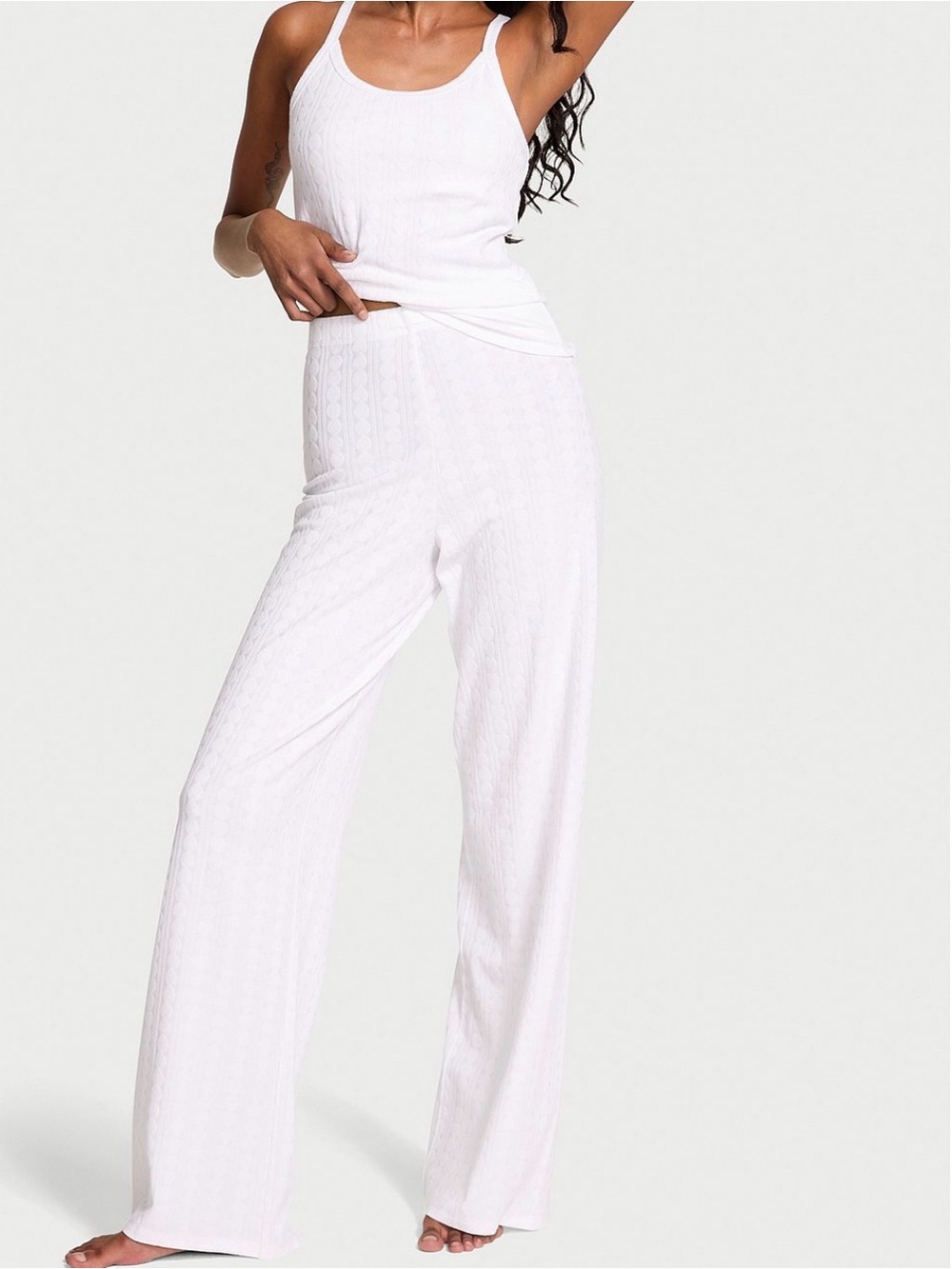 Victoria's Secret Heart Pointelle Cami & Pants Set Size Large Pajamas
